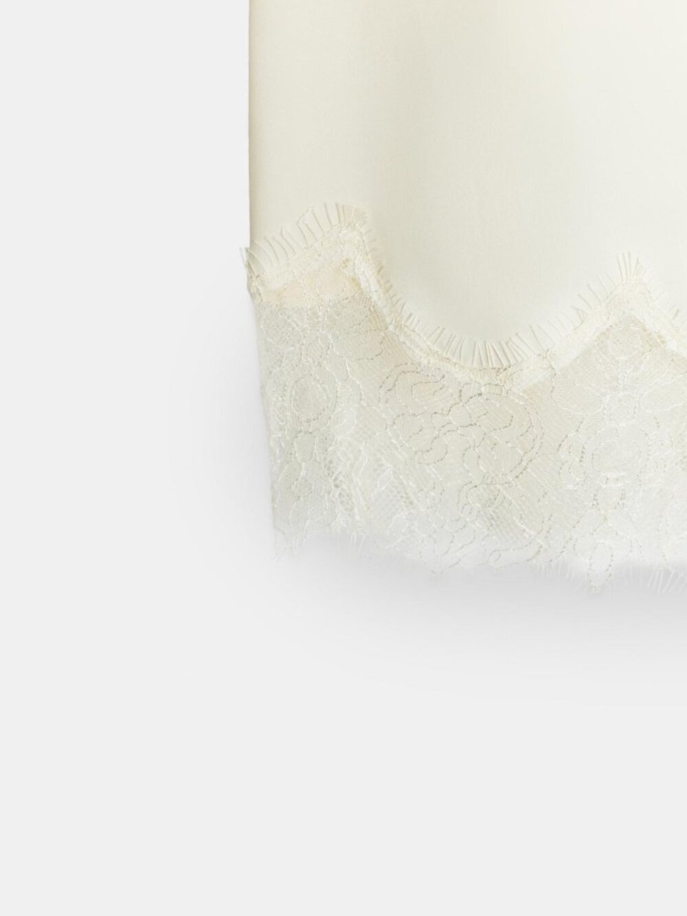 Zara Woman Collection Satin Effect Lace Midi Skirt in Ivory NWT - Picture 5 of 7